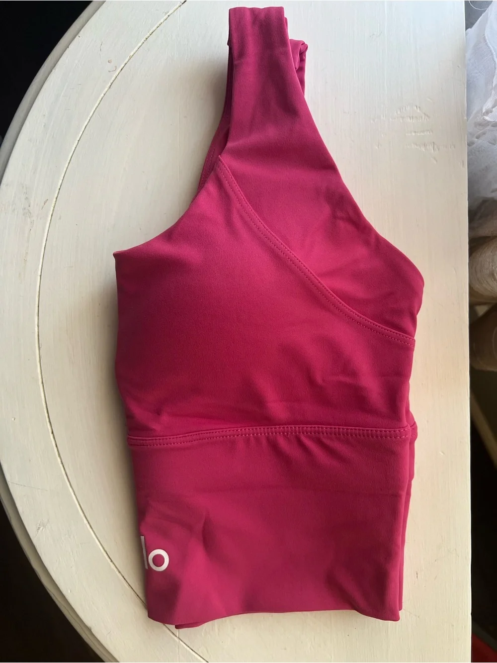 ALO Yoga Hot Pink Scoop Neck Crop Sports Bra